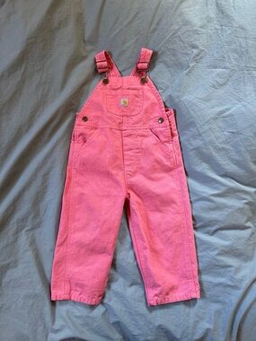 Carhartt Pink Kids Overalls - Bright Pink Cotton Duck